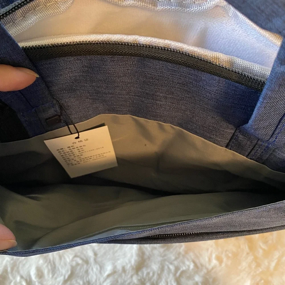 Qinnxer Laptop Messenger Bag Unisex Blue 16 inch Heathered Fleece Lined New